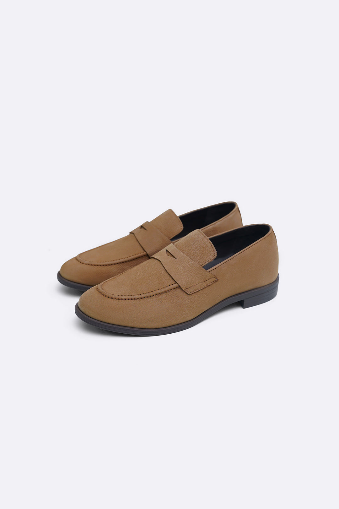 TAUPE GENUINE NUBUCK LOAFERS