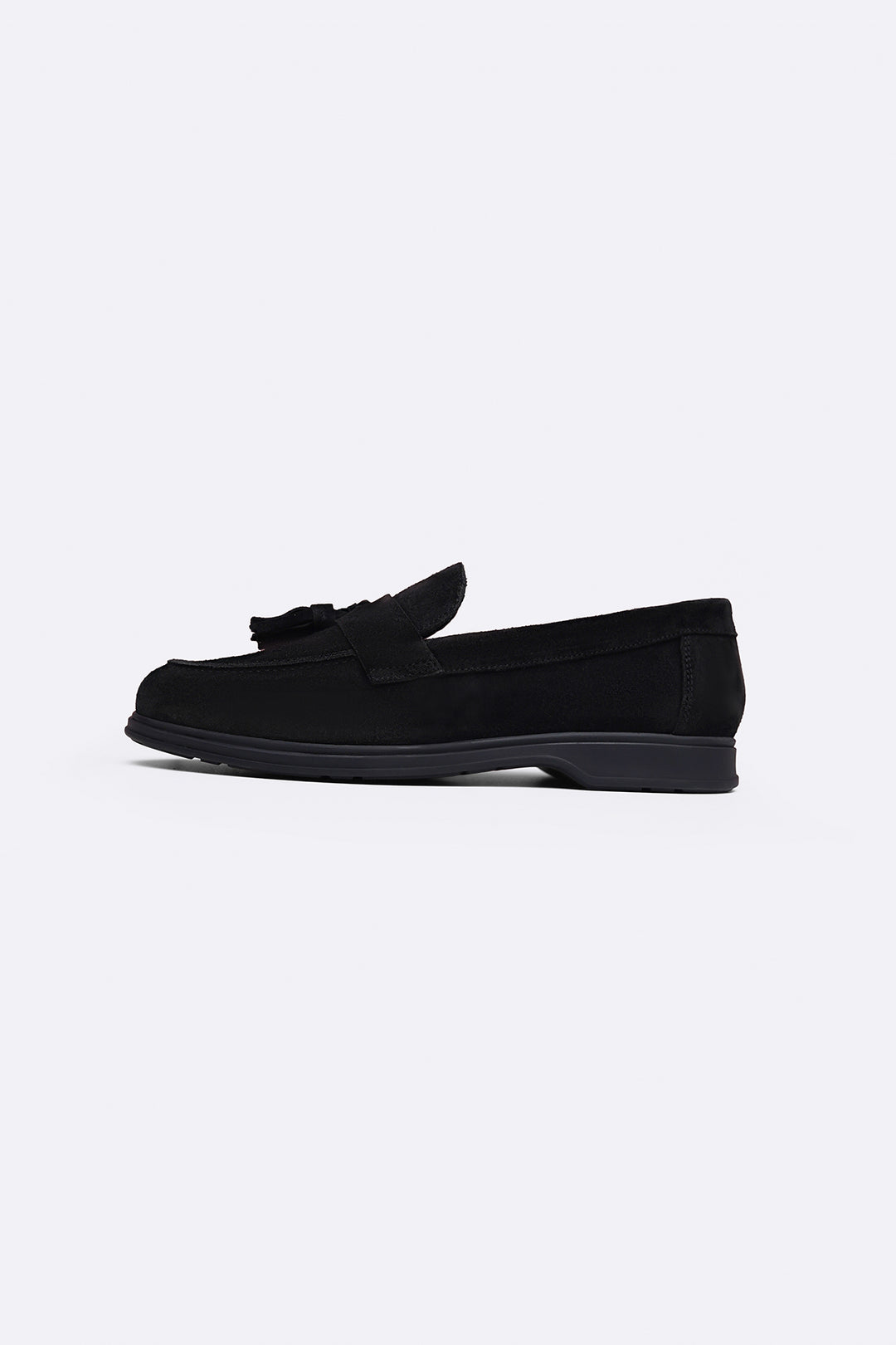 BLACK SUEDE LEATHER TASSEL LOAFERS