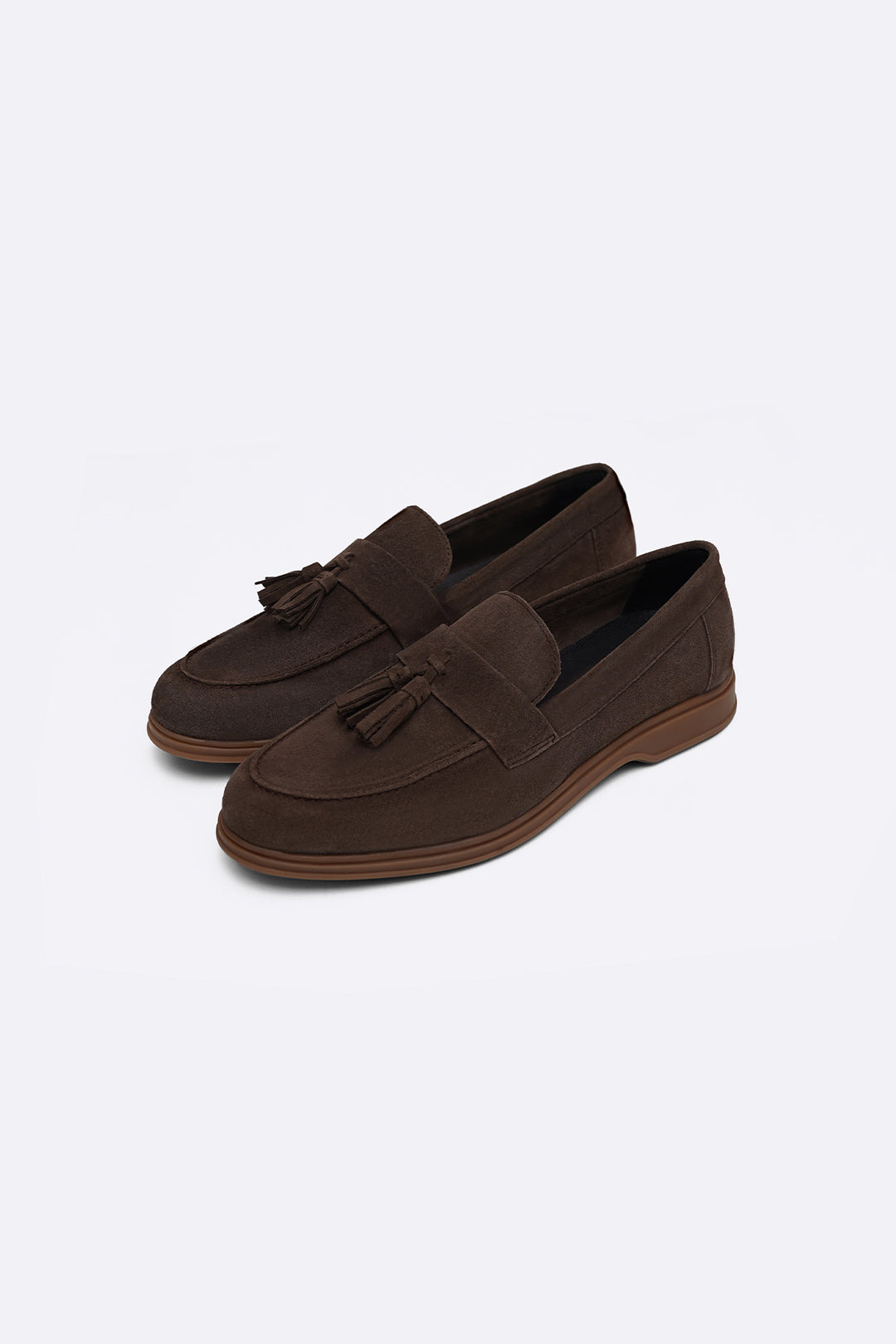 BROWN SUEDE LEATHER TASSEL LOAFERS