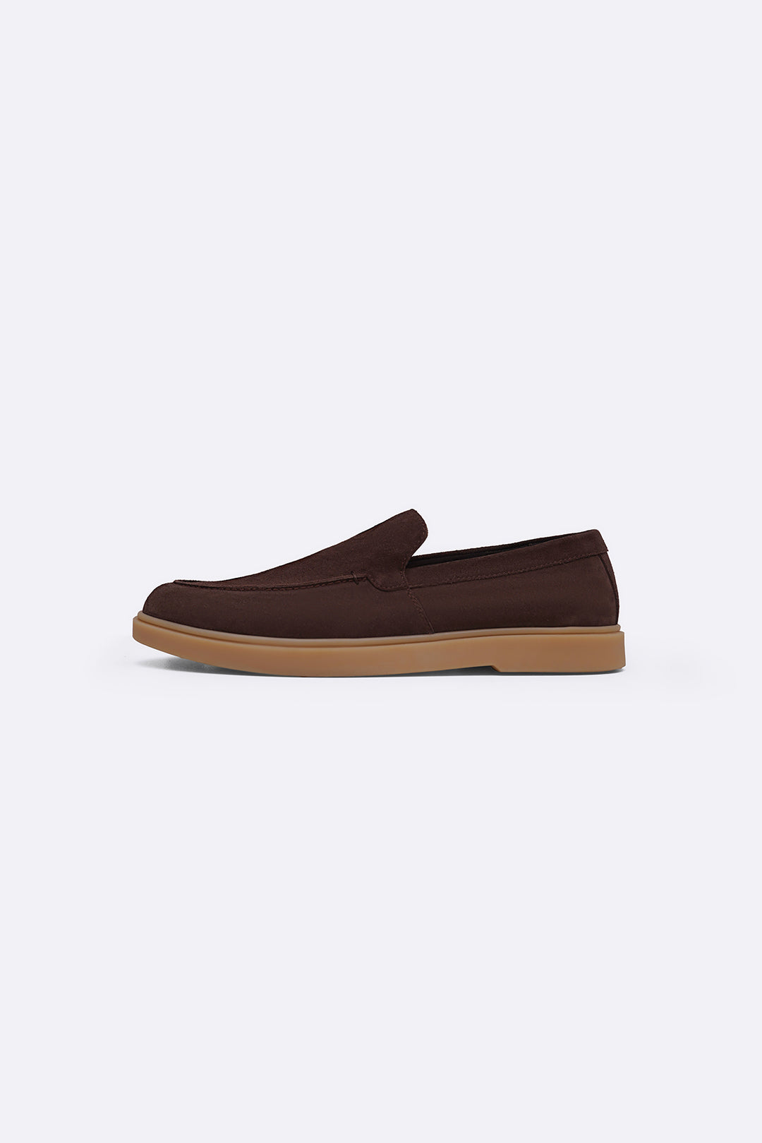 COFFEE SUEDE LEATHER SLIP-ON LOAFERS