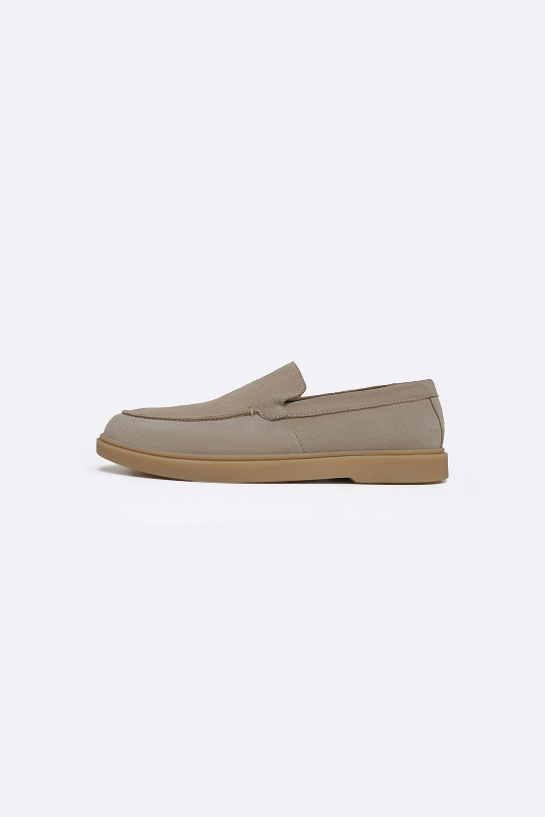 SAND SUEDE LEATHER SLIP-ON LOAFERS