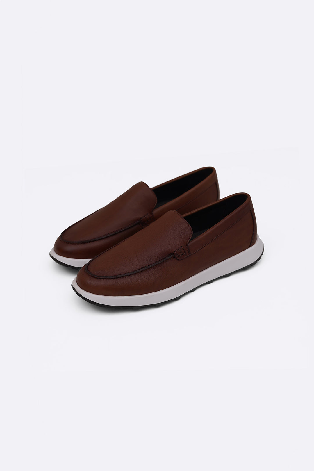 COGNAC AIR LEATHER LOAFERS
