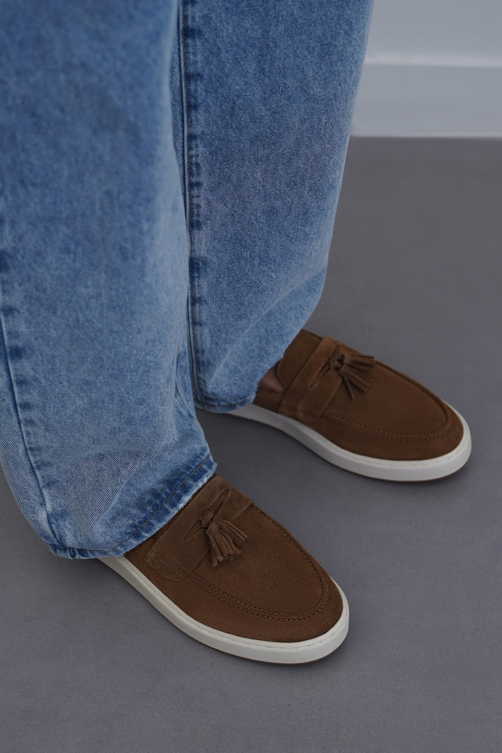 SUEDE LEATHER TASSEL LOAFERS