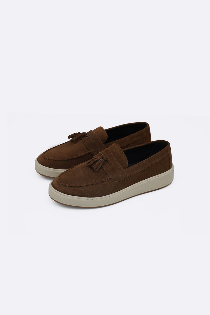 SUEDE LEATHER TASSEL LOAFERS