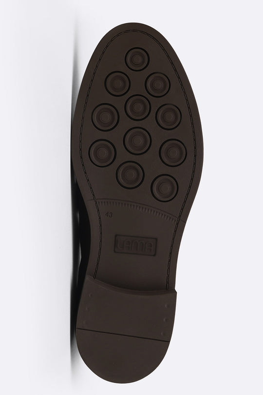 GRAINED LEATHER TASSEL LOAFERS