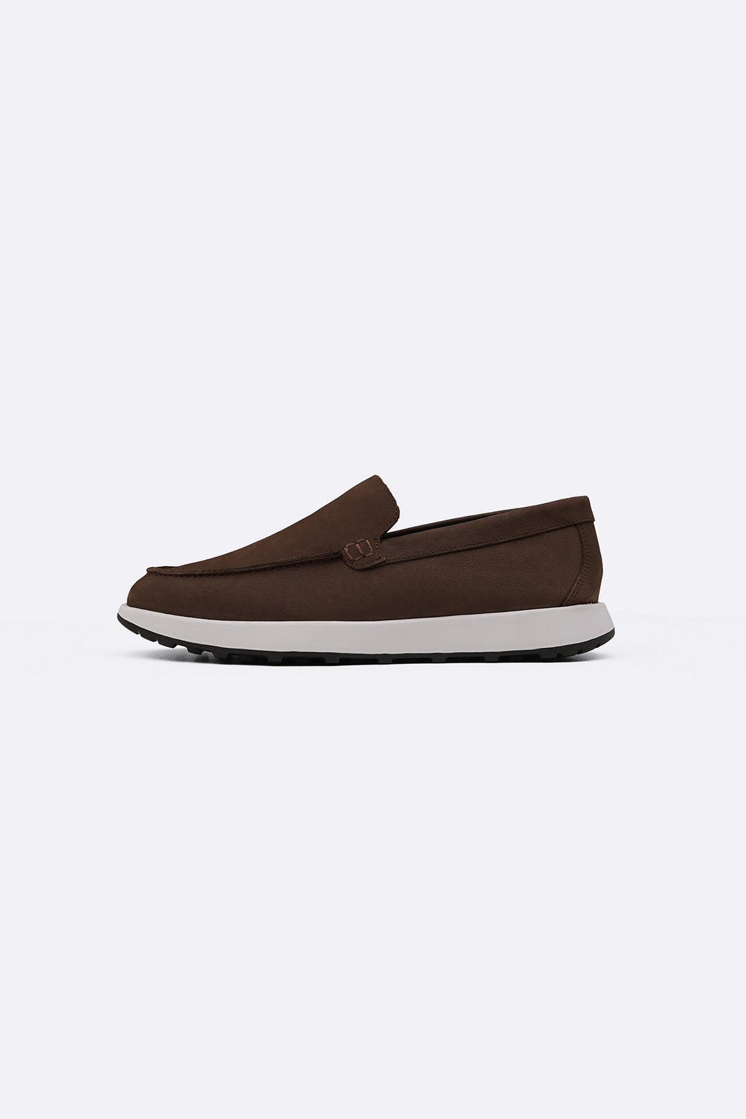 COFFEE AIR LEATHER LOAFERS