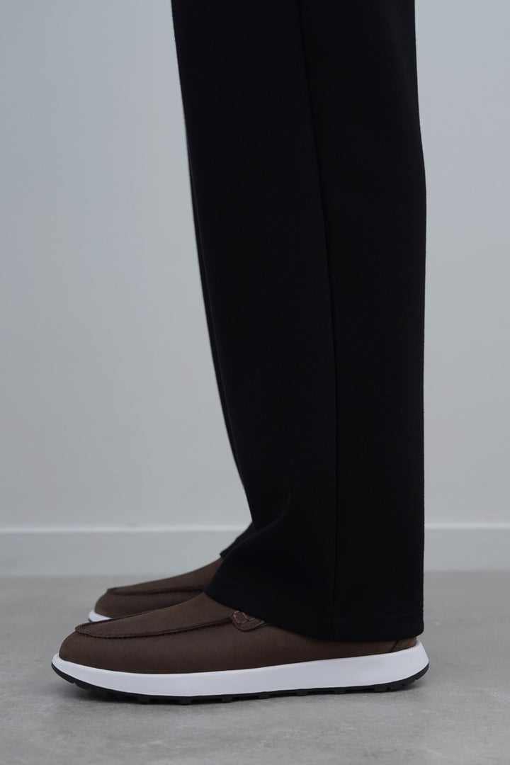 COFFEE AIR LEATHER LOAFERS