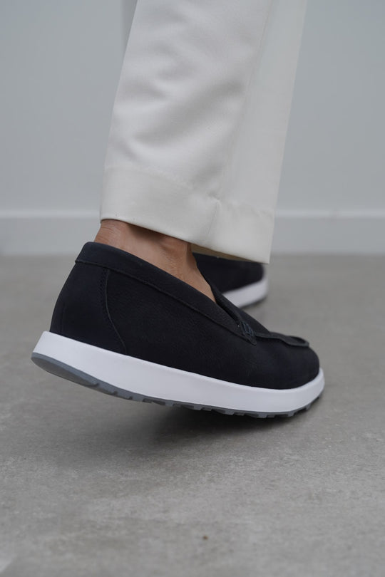 NAVY AIR LEATHER LOAFERS