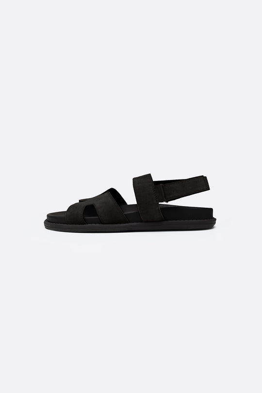 BLACK CLASSIC SUEDE LEATHER SANDALS