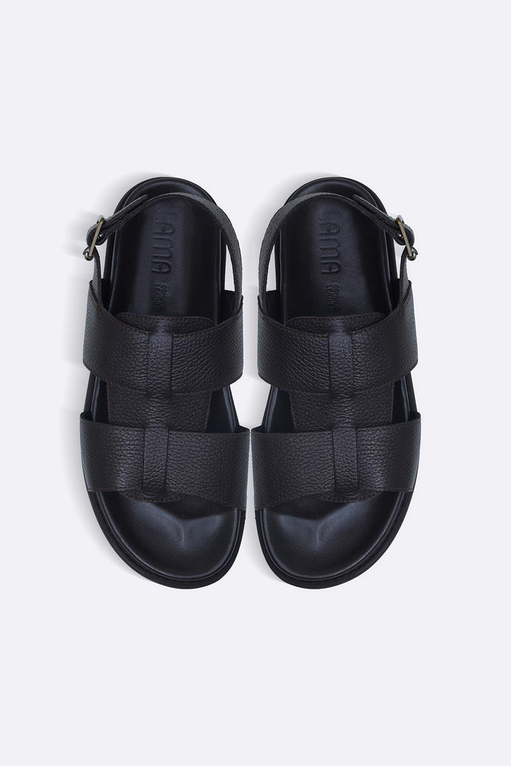 DARK BROWN CLASSIC LEATHER SANDALS
