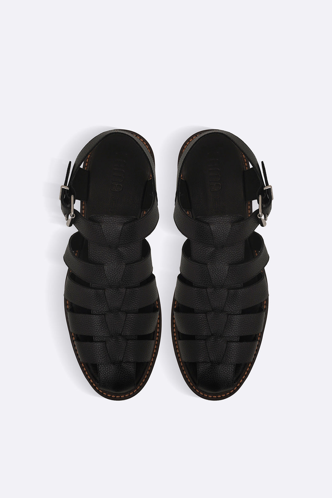 BLACK CLASSIC FISHERMAN LEATHER SANDALS