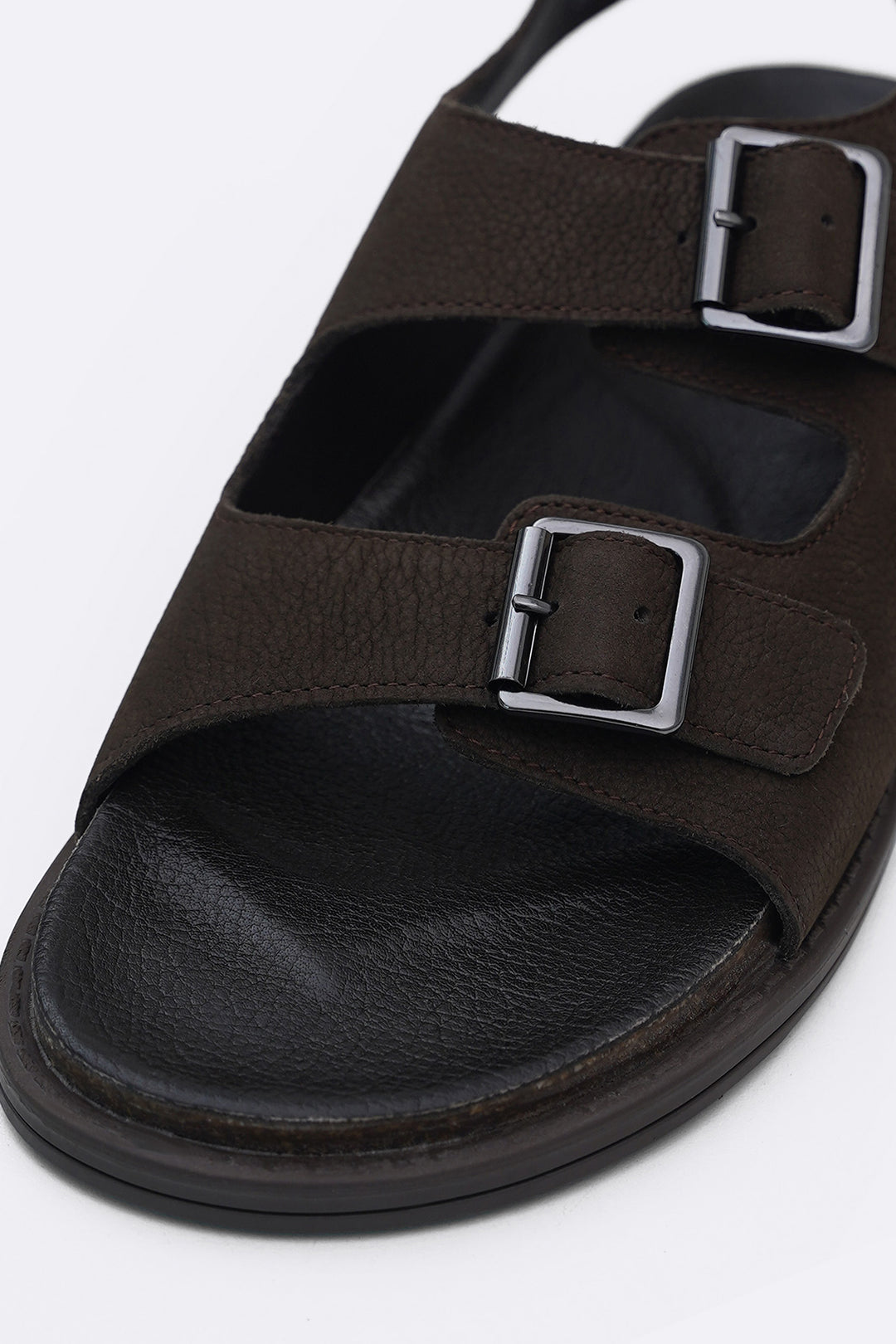 DOUBLE STRAP LEATHER SANDALS