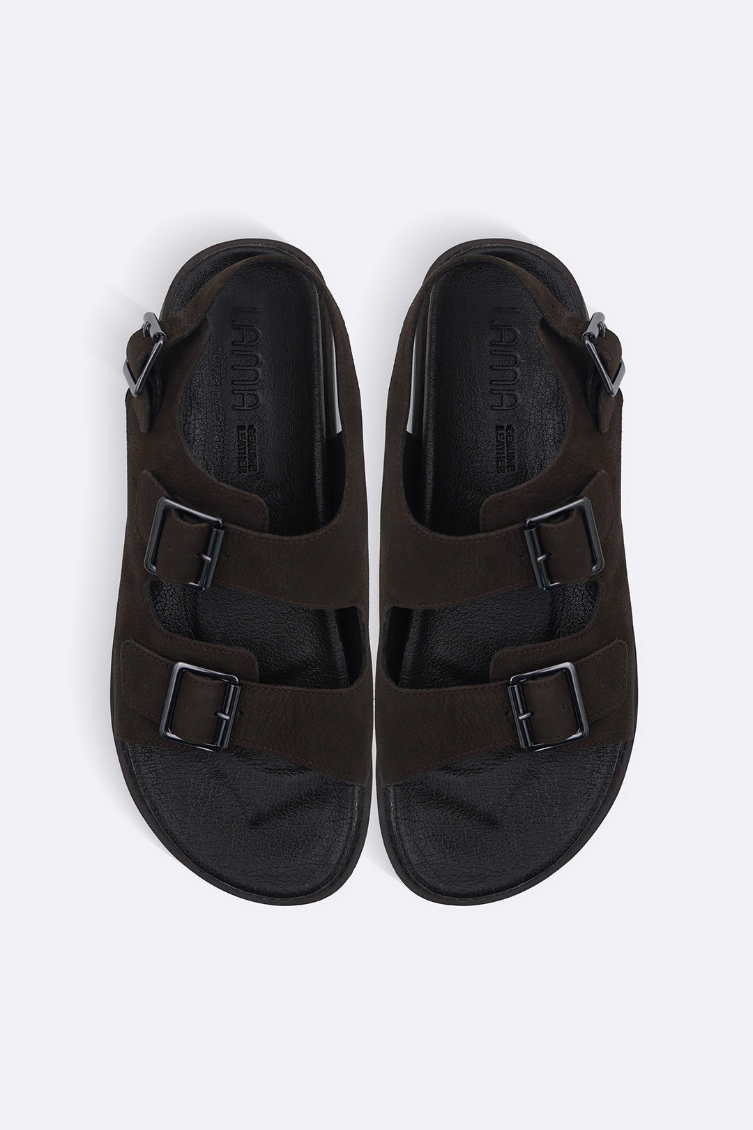 DOUBLE STRAP LEATHER SANDALS