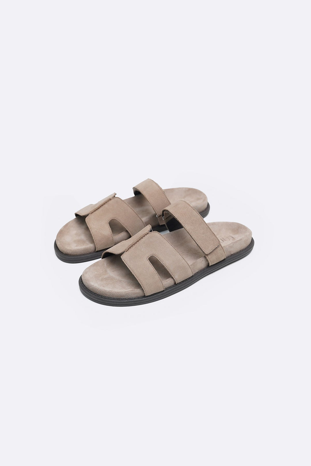 TAUPE CLASSIC SUEDE LEATHER SLIDE