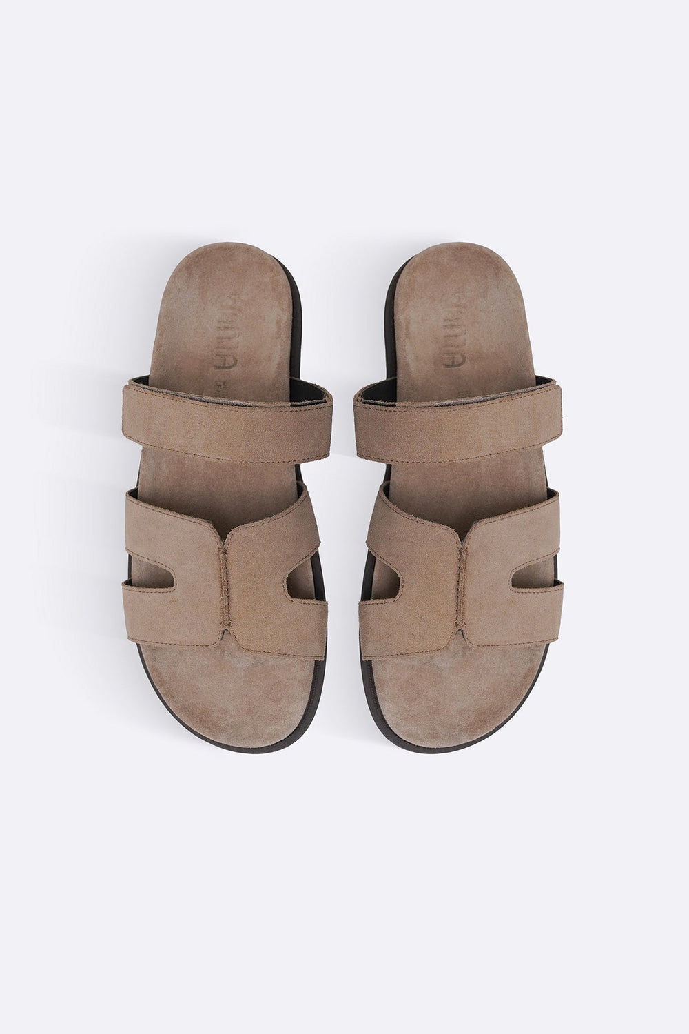 TAUPE CLASSIC SUEDE LEATHER SLIDE