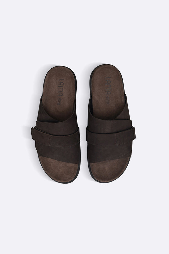 COFFEE CLASSIC LEATHER SLIDES