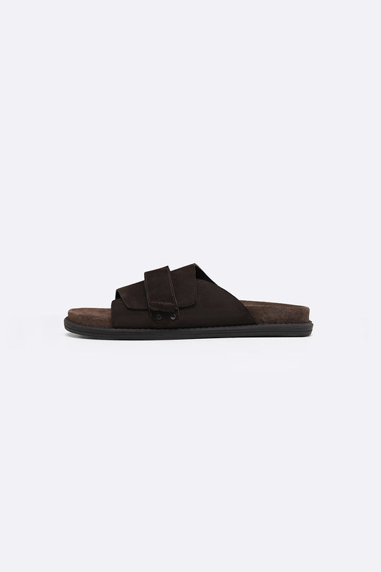 COFFEE CLASSIC LEATHER SLIDES