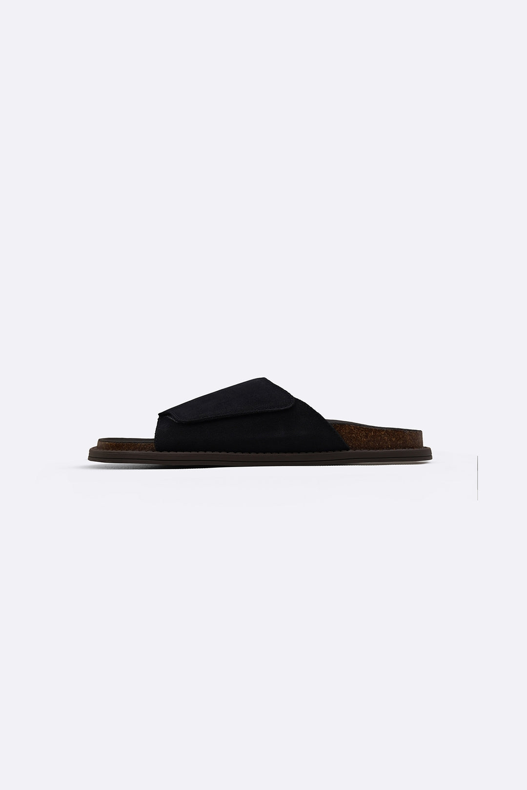 NAVY MONO SUEDE SLIDES