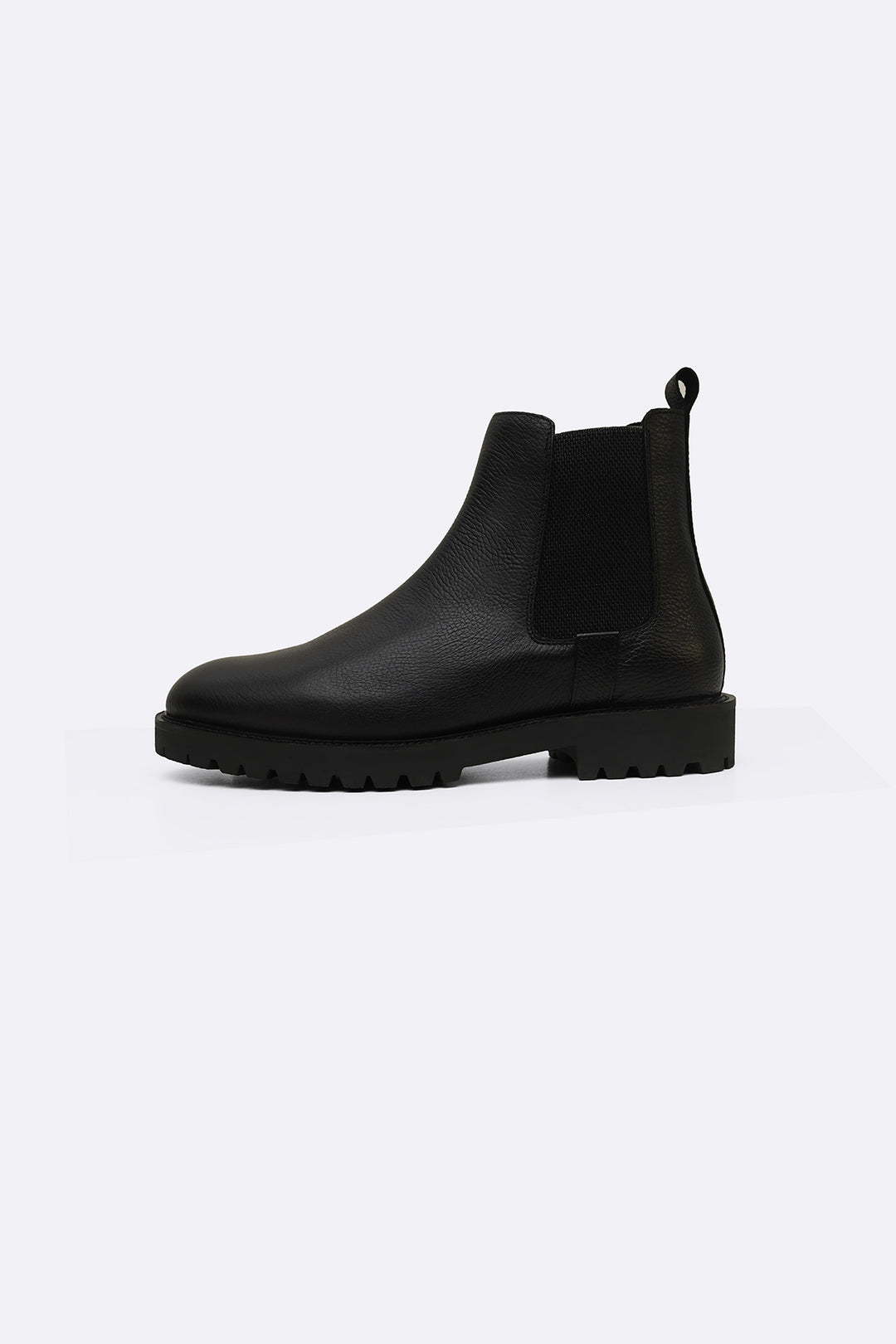 BLACK CLASSIC BLACK LEATHER CHELSEA BOOTS