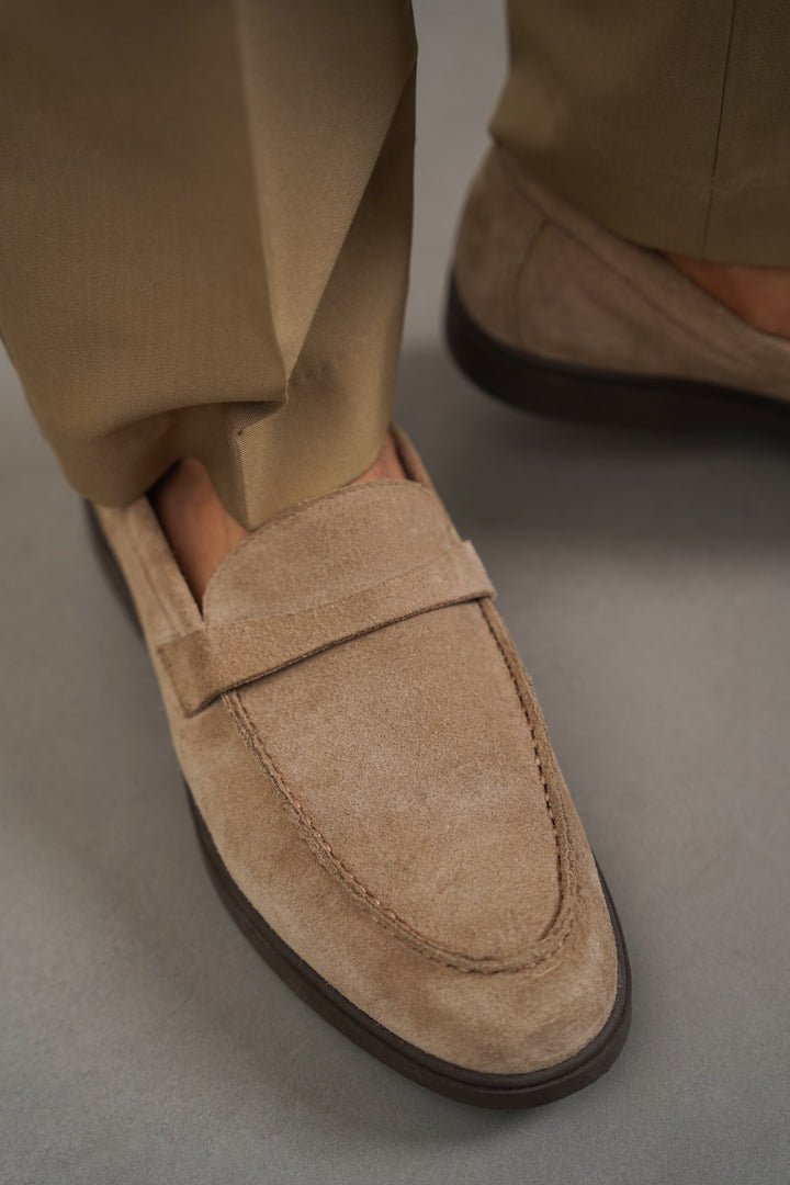 SAND SUEDE LEATHER LOAFERS