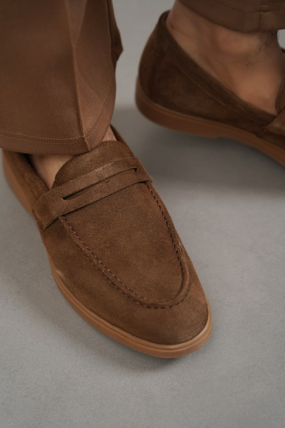 DARK BROWN SUEDE LEATHER LOAFERS