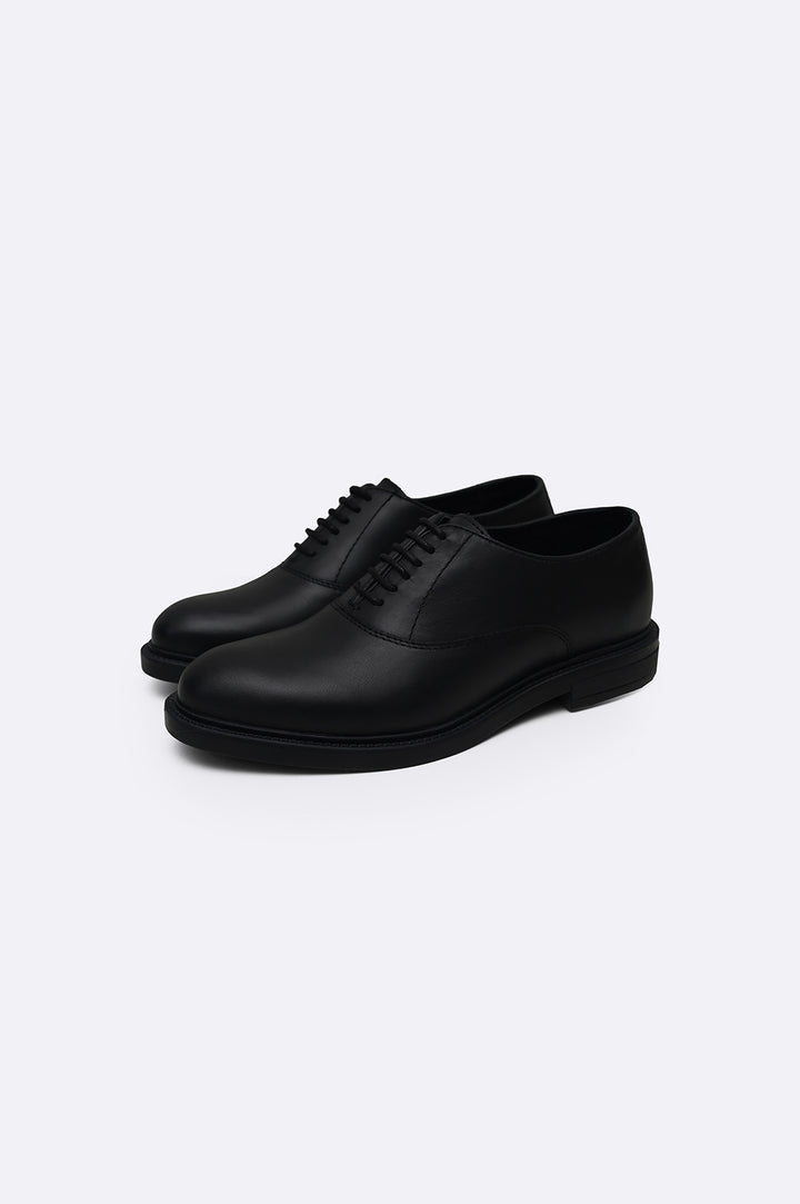 BLACK LEATHER OXFORD SHOES