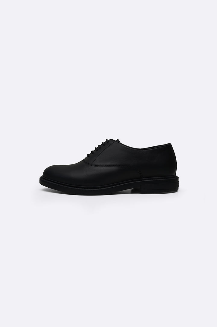 BLACK LEATHER OXFORD SHOES