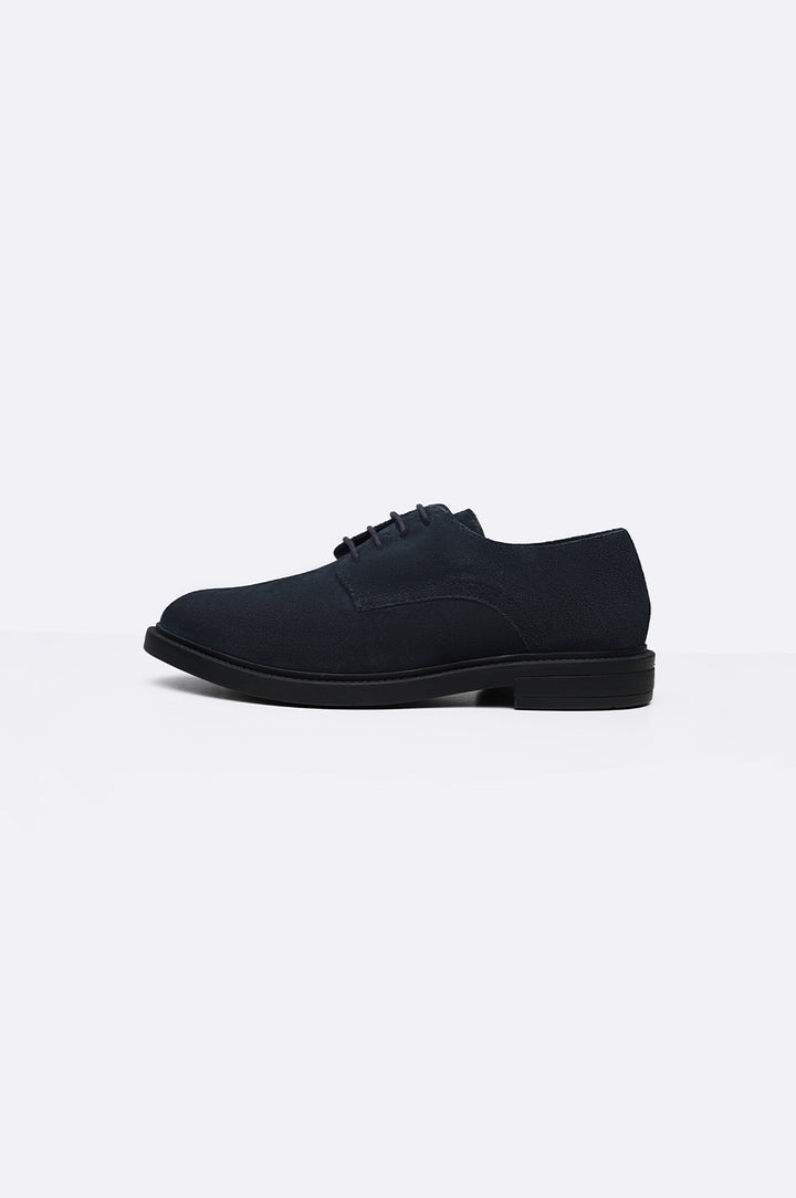 NAVY LEATHER DERBY SHOES