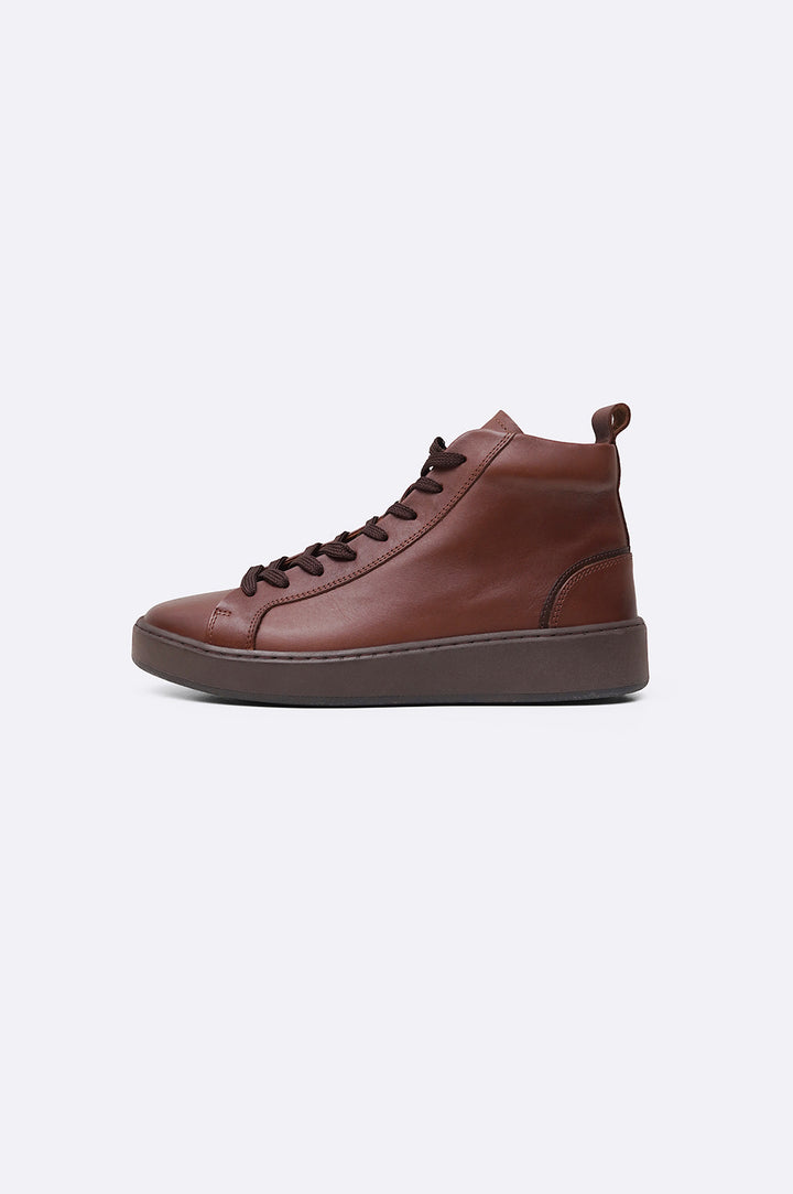 HIGH-TOP LEATHER SNEAKERS