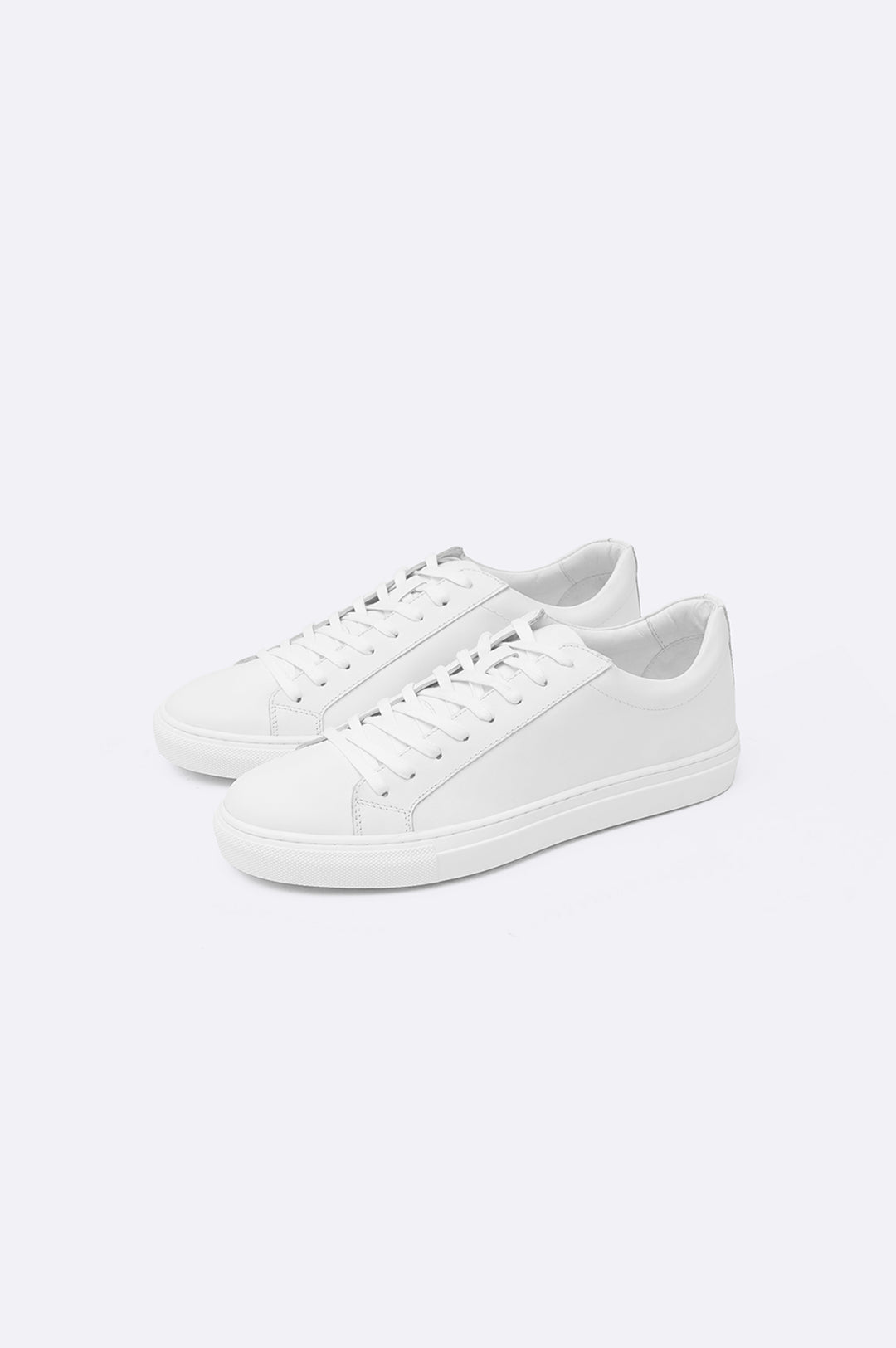 WHITE SLEEK LEATHER SNEAKERS