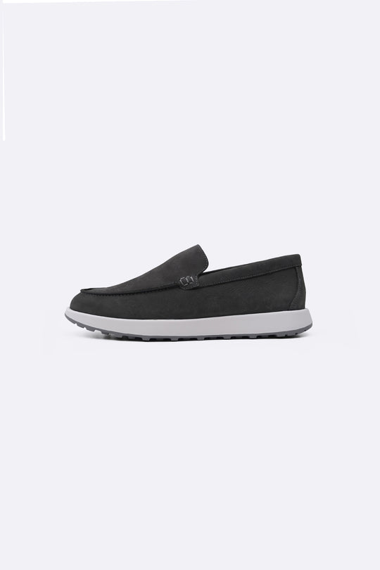 DARK GREY AIR LEATHER LOAFERS