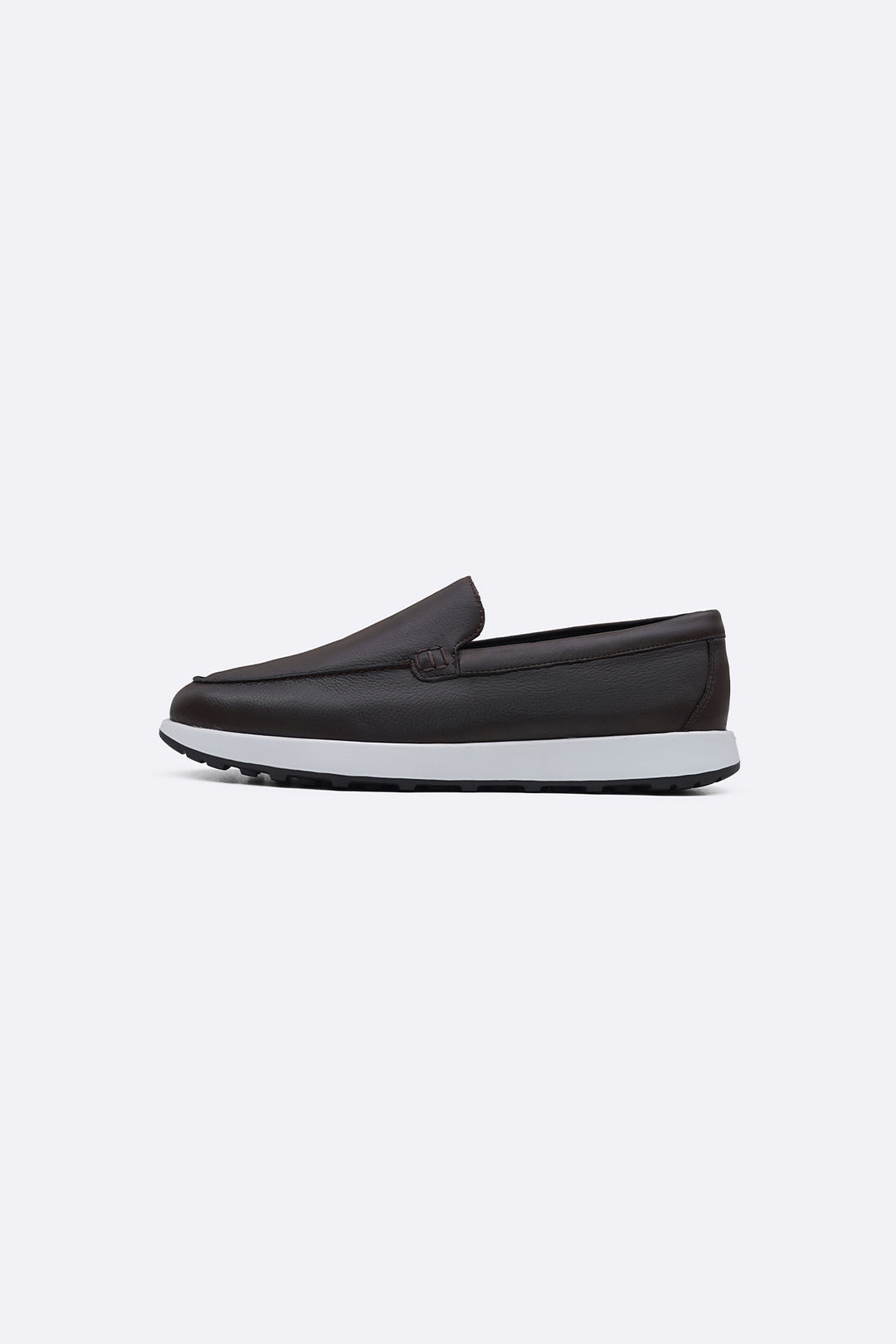 COFFEE AIR LEATHER LOAFERS