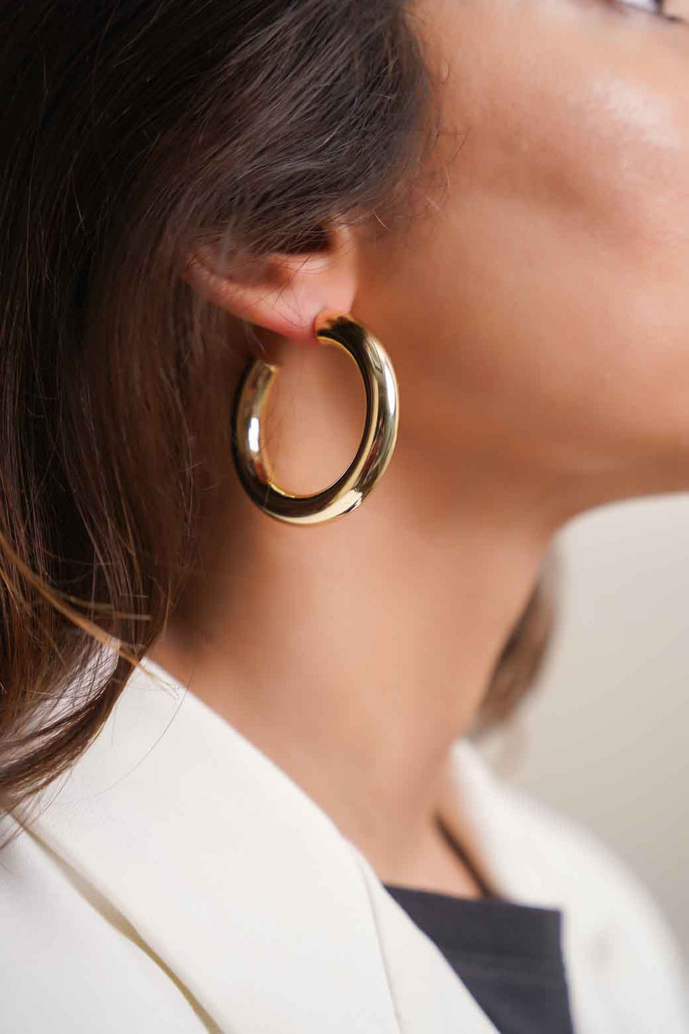 GOLD ROUND TUBE EARING