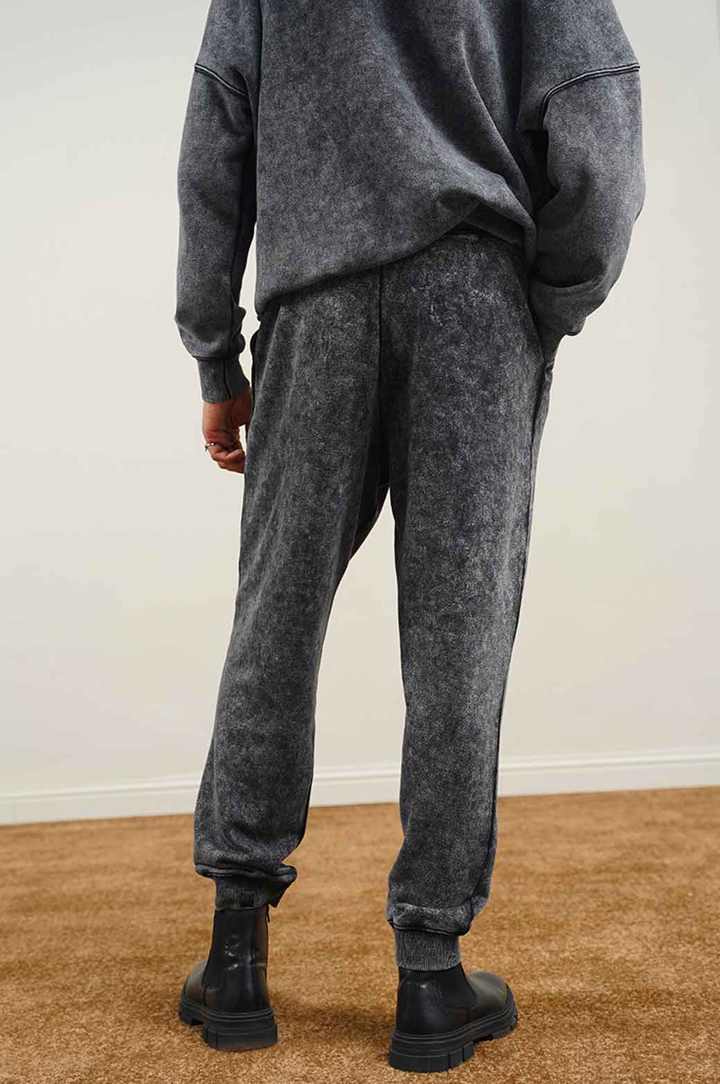 CHARCOAL MARBLE WASH JOGGER PANT