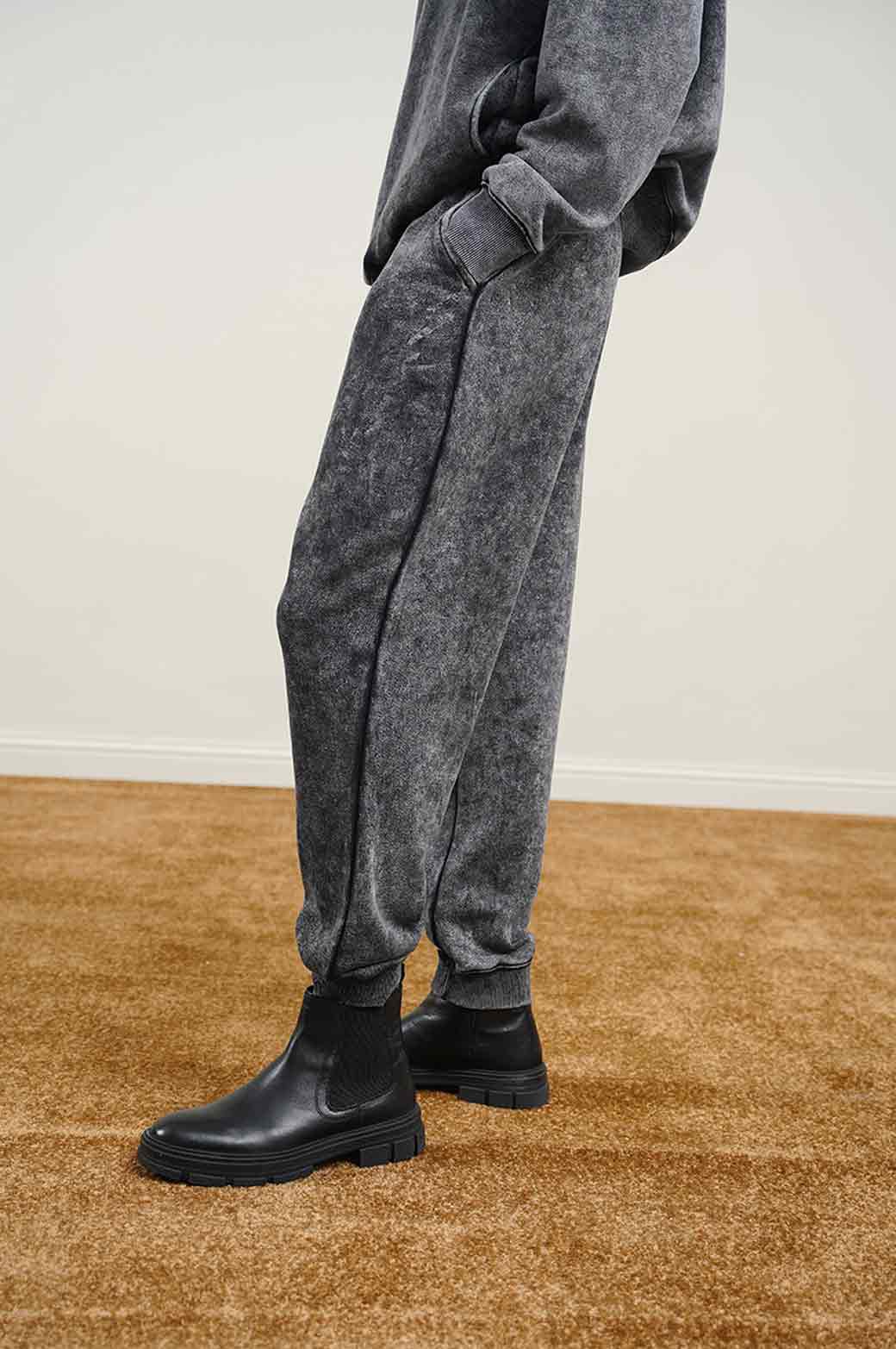 CHARCOAL MARBLE WASH JOGGER PANT
