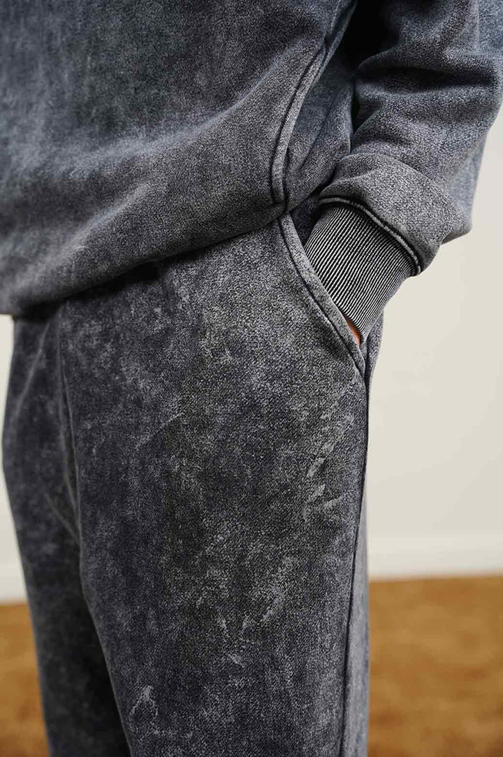 CHARCOAL MARBLE WASH JOGGER PANT