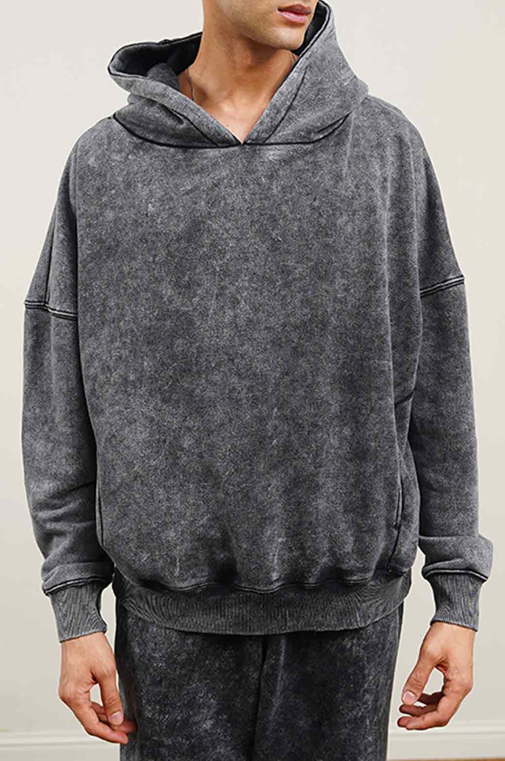 CHARCOAL MARBLE WASH HOODIE