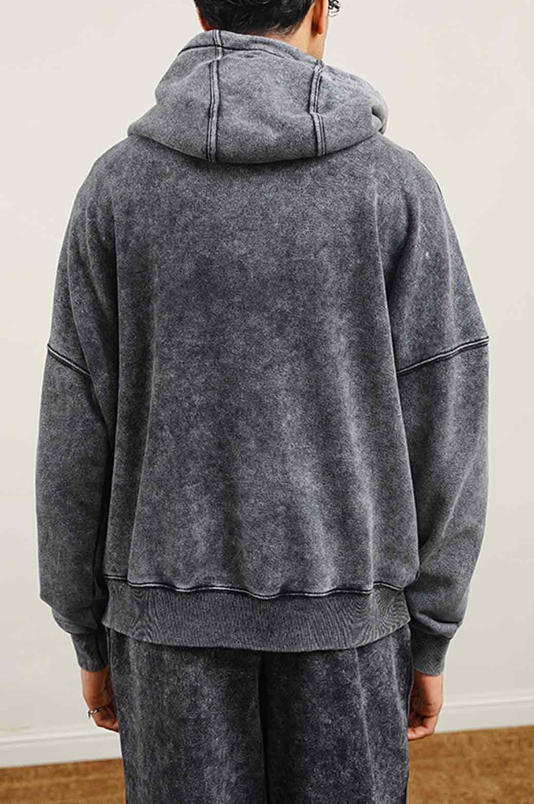 CHARCOAL MARBLE WASH HOODIE