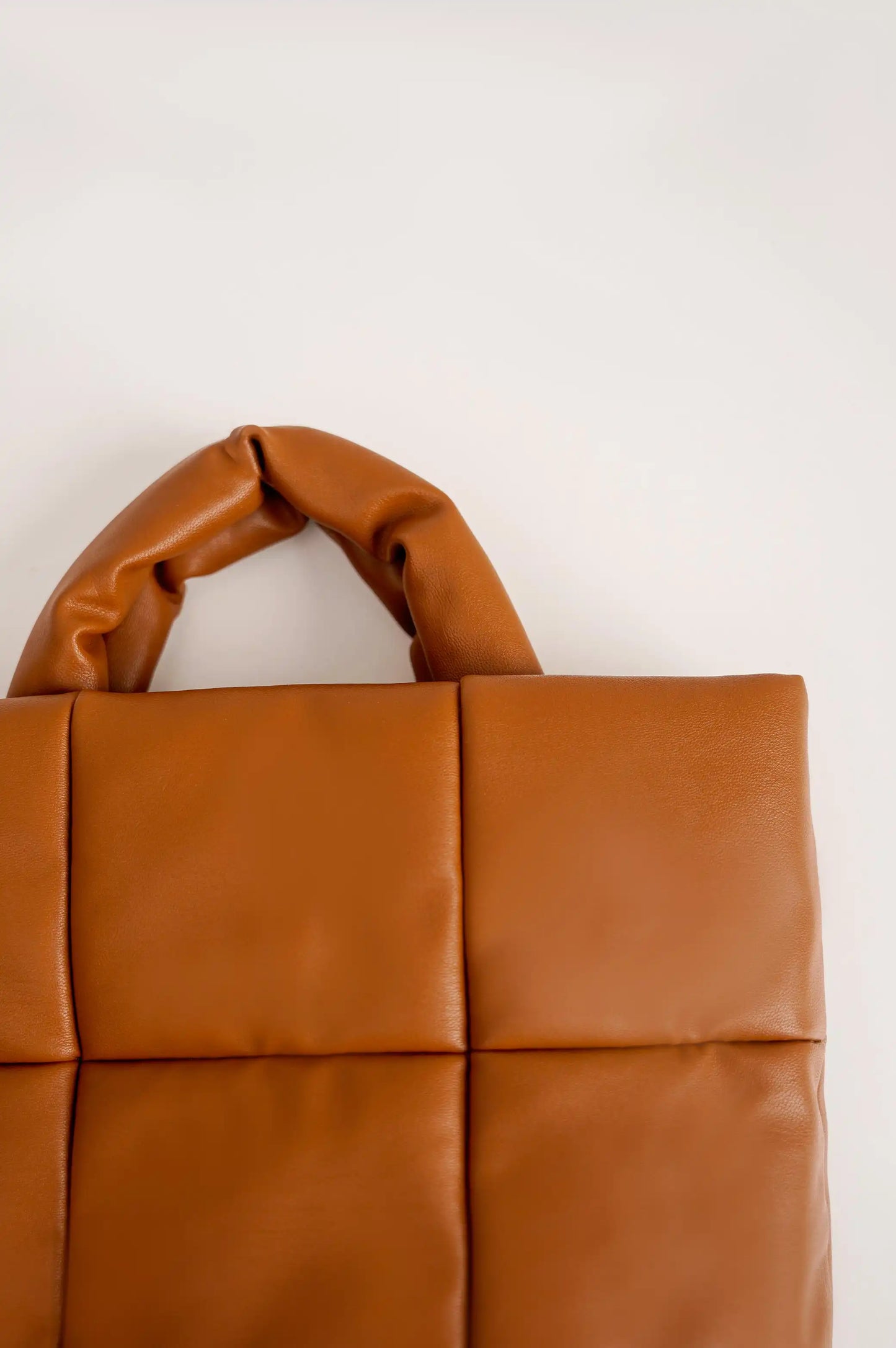 BROWN QUILTED TOTE