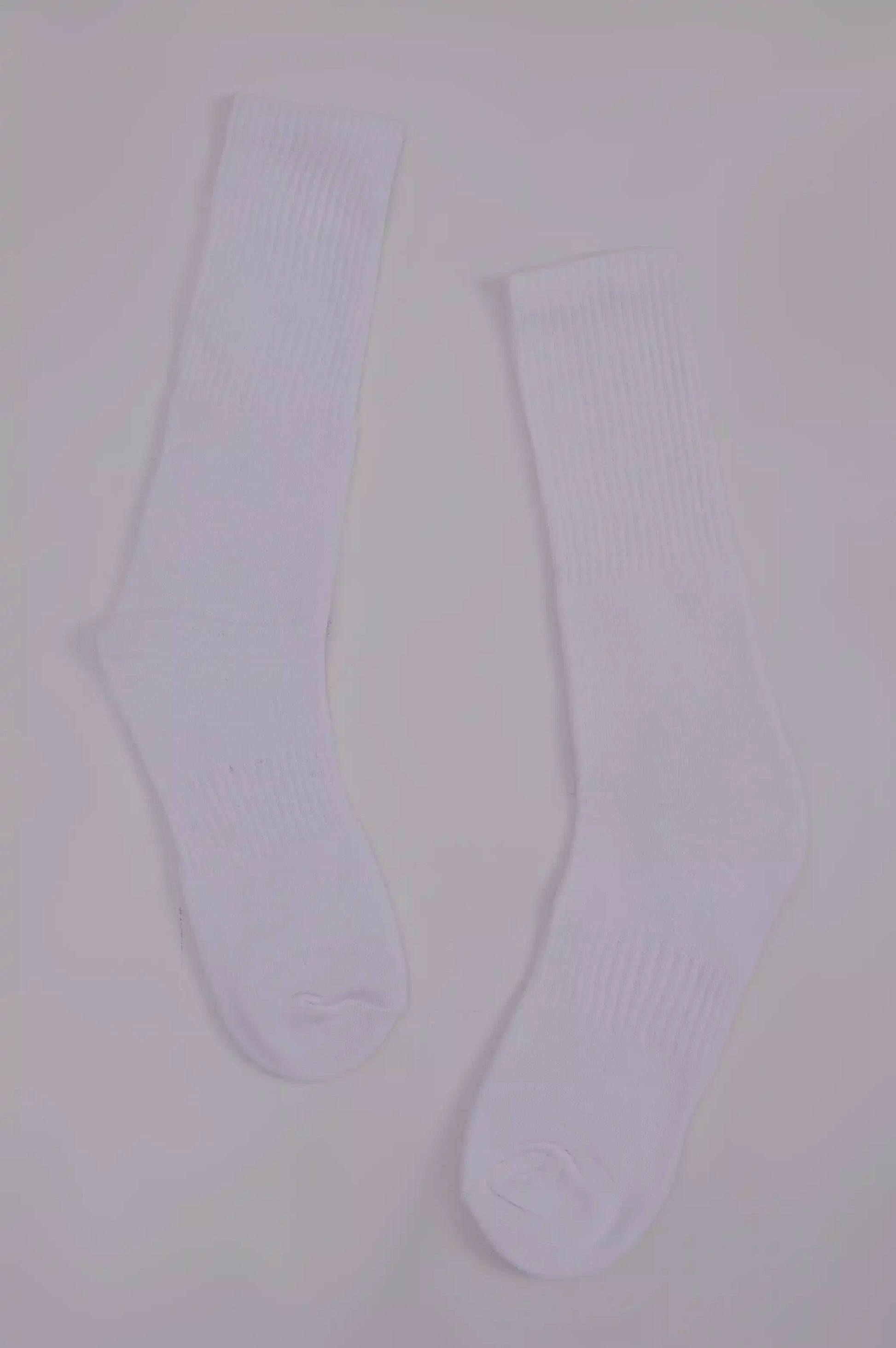 WHITE MERCERIZED HIGH SOCKS