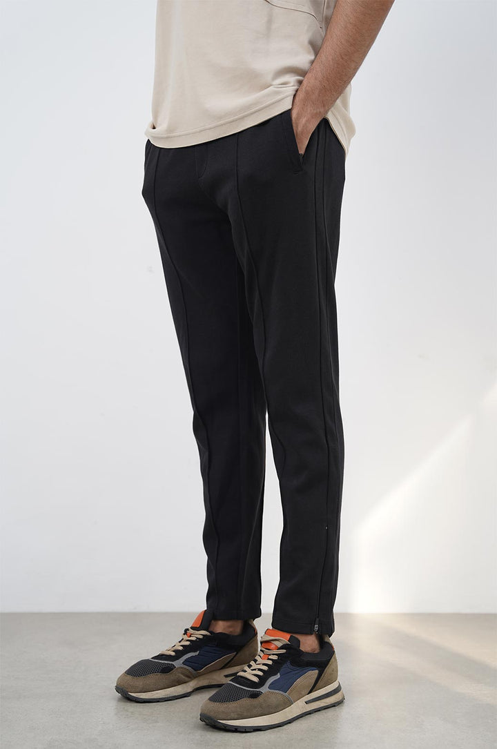 All BLACK TROUSER WITH SIDE PANEL