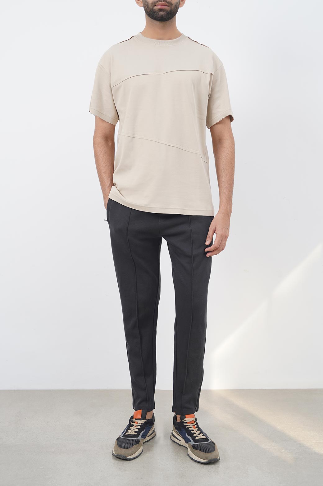 All BLACK TROUSER WITH SIDE PANEL