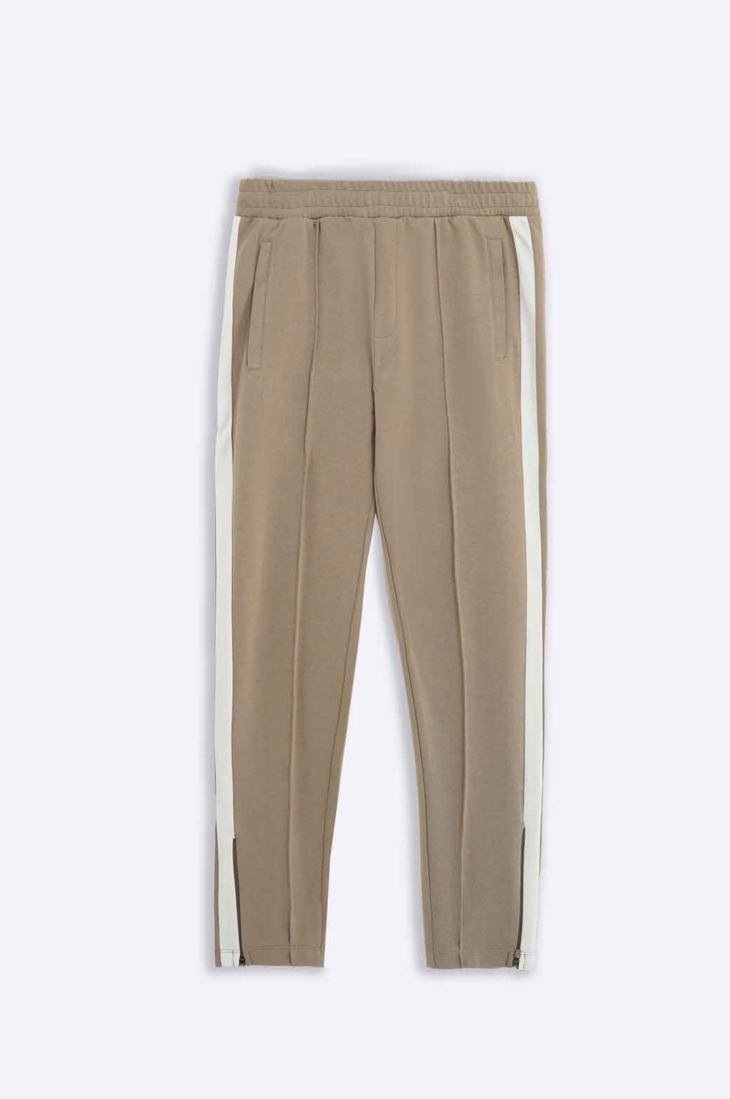 khaki TROUSER WITH SIDE PANEL