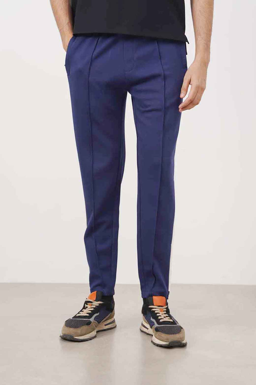 NAVY TROUSER WITH SIDE PANEL