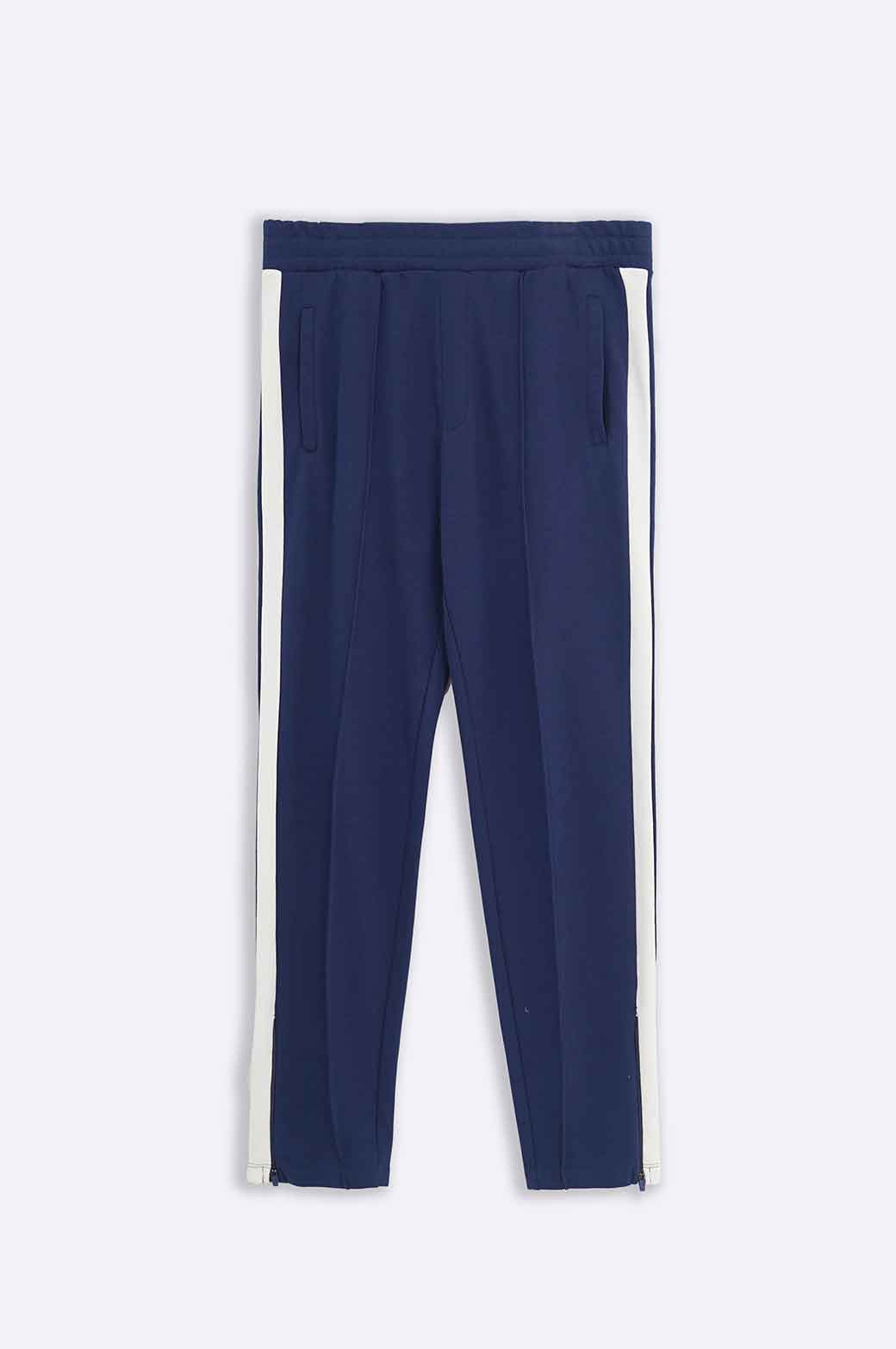 NAVY TROUSER WITH SIDE PANEL