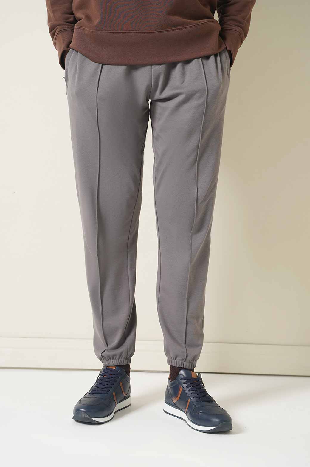 GREY PLEATED JOGGER PANT