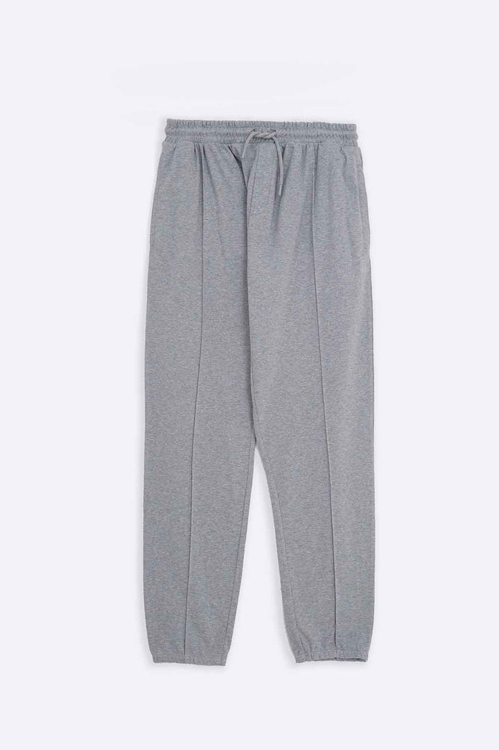 HEATHER GREY PLEATED JOGGER PANT