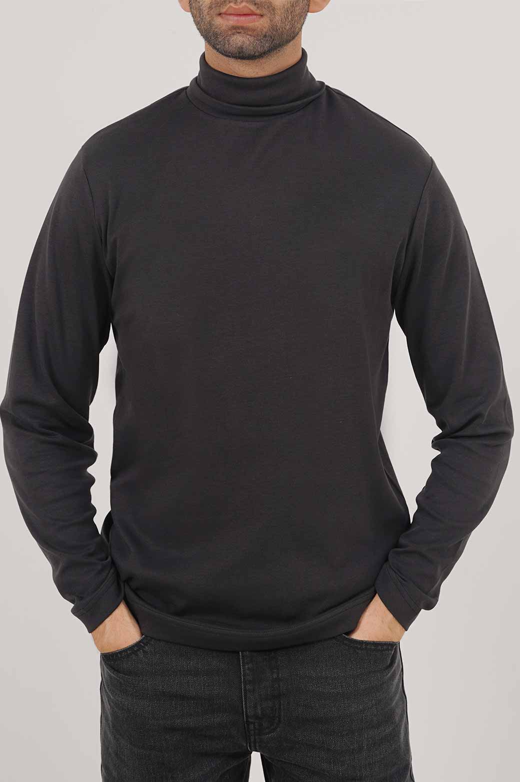 BLACK HIGH NECK SWEATSHIRT