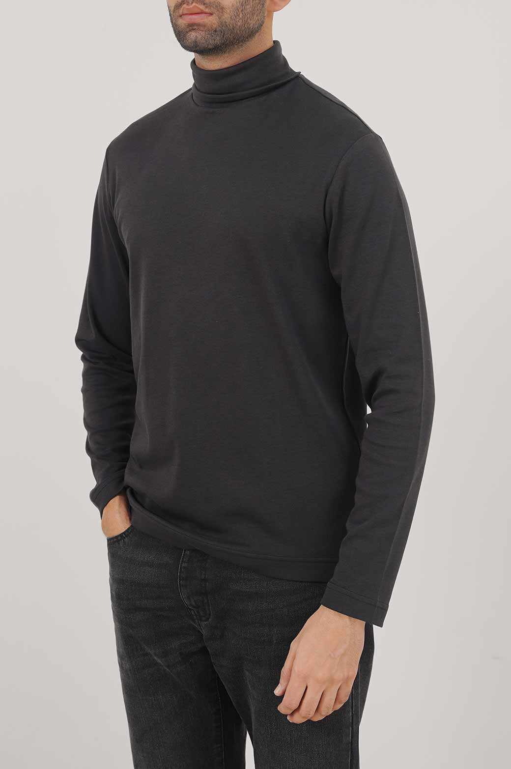 BLACK HIGH NECK SWEATSHIRT