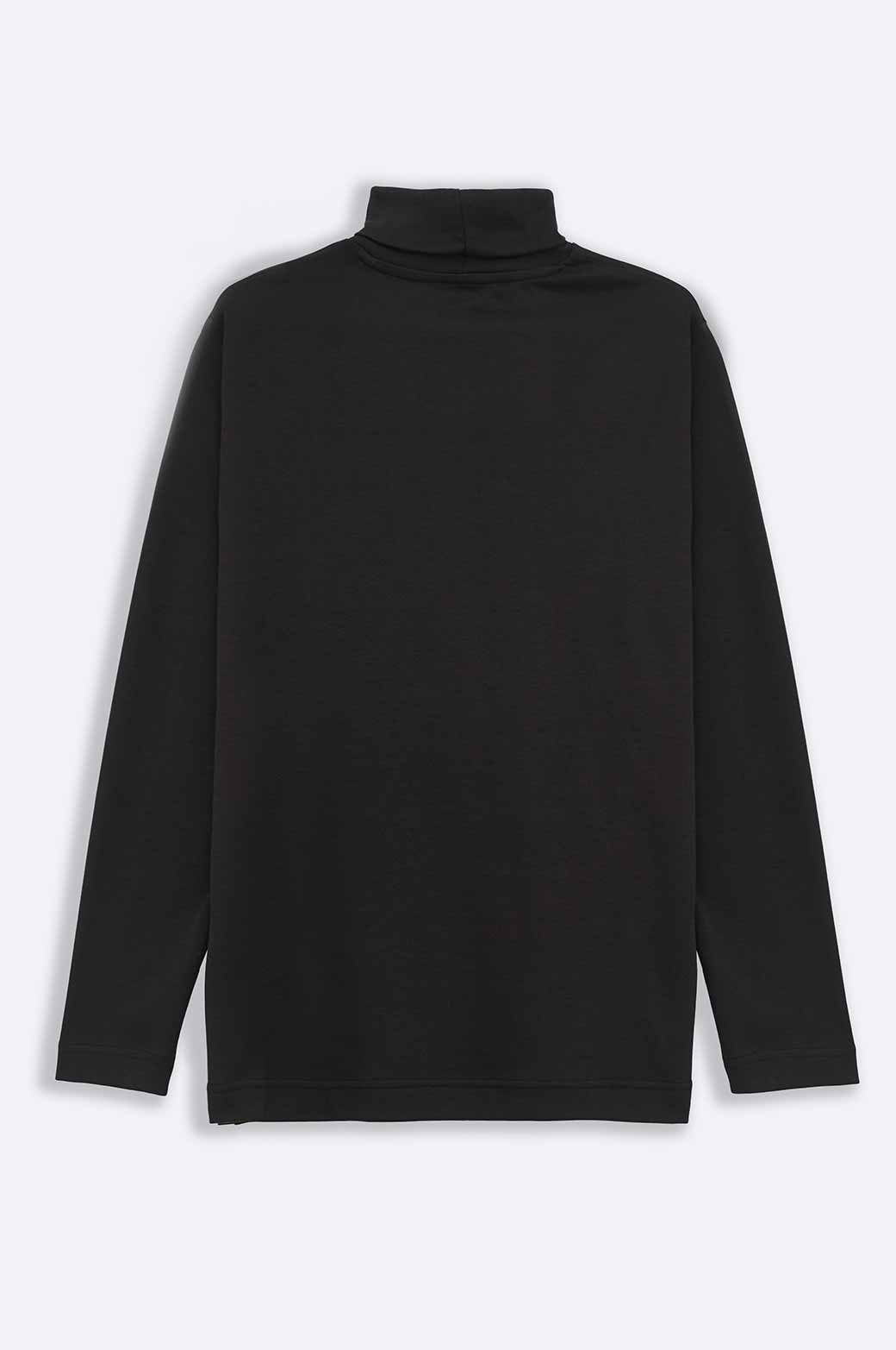 BLACK HIGH NECK SWEATSHIRT